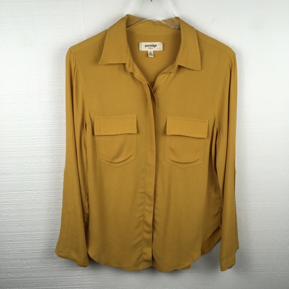 Anthropologie Tops - Anthropologie Porridge Clothing Yellow Gold Blouse